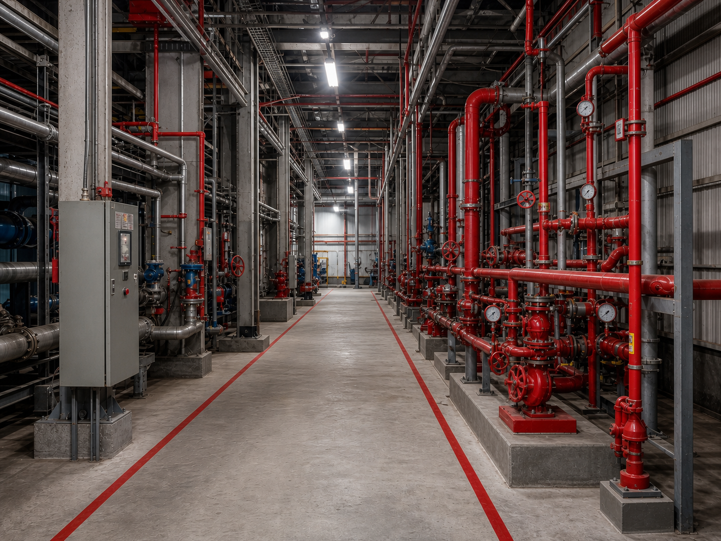 Industrial facility after compliant fire-protection improvements